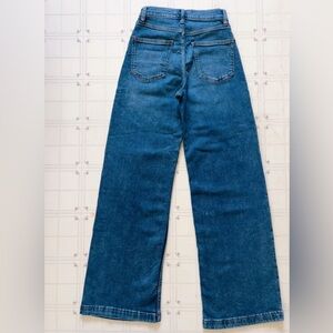 Blue Flare Wide Leg Jeans High-Rise
